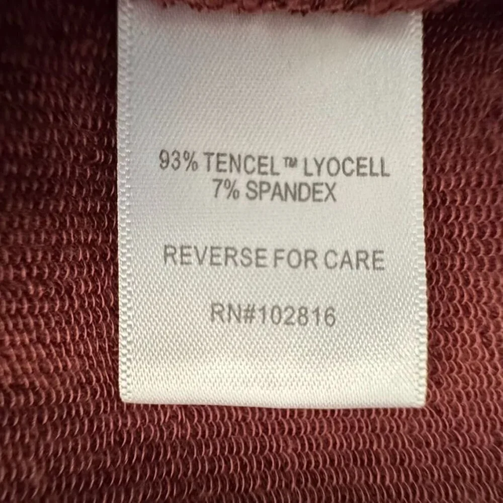 Garnet Hill Terra Cotta Cowl Neck Knit French Terry Long Sleeve Tunic Top Size M - Picture 11 of 13